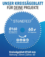 Kreissägeblatt 160x20 für präzise Schnitte