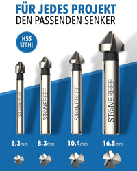 Kegelsenker 4er-Set für sauberes Senkbohren