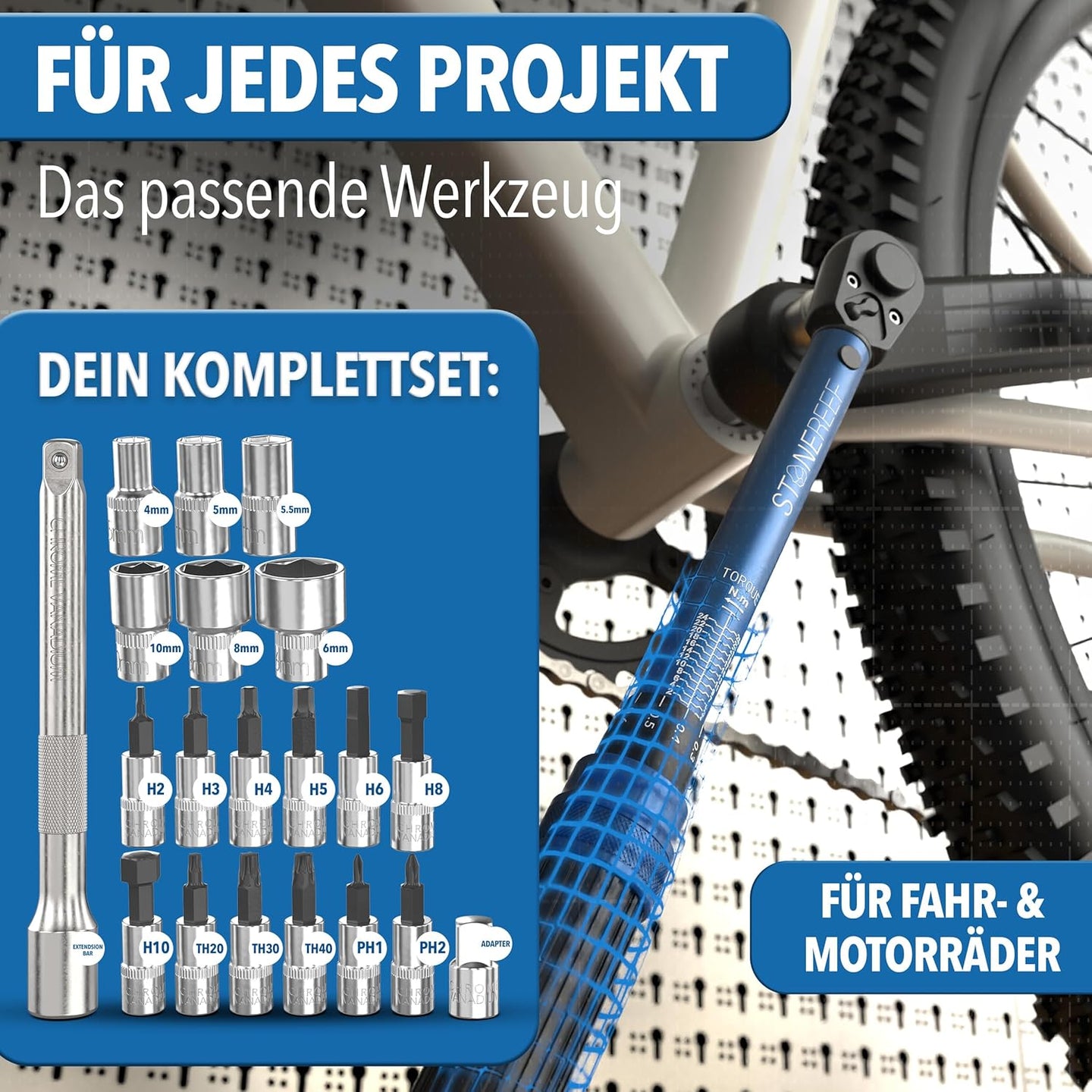 Drehmomentschlüssel zur Wartung deines Fahrrads
