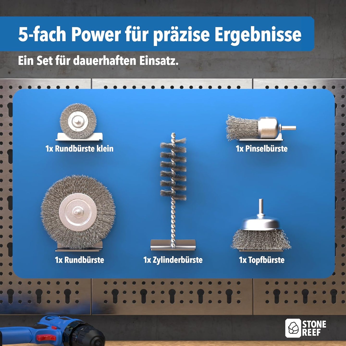 Drahtbürsten 5er-Set zum gründlichen Reinigen