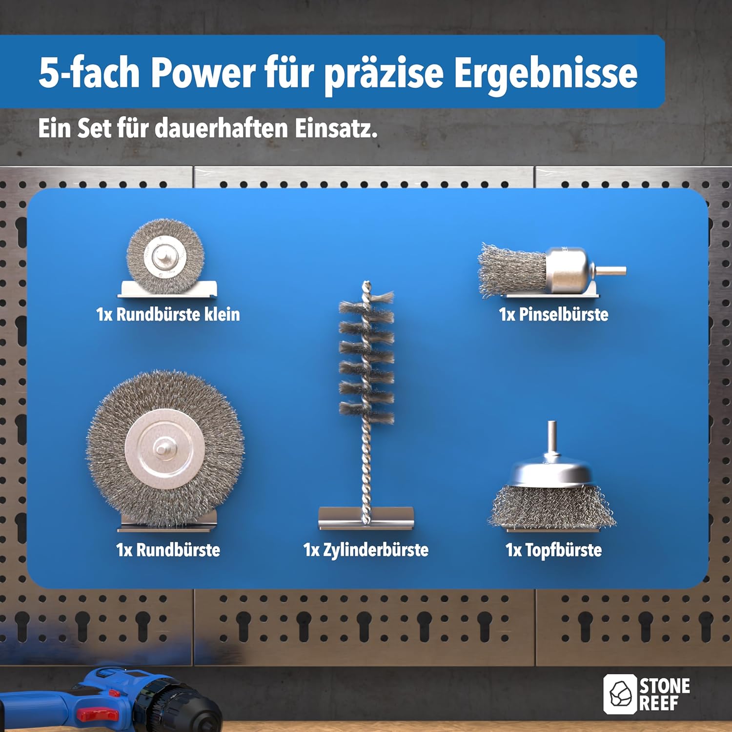 Drahtbürsten 5er-Set zum gründlichen Reinigen