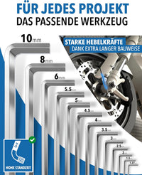 Innensechskantschlüssel Chrom inkl. Kugelkopf
