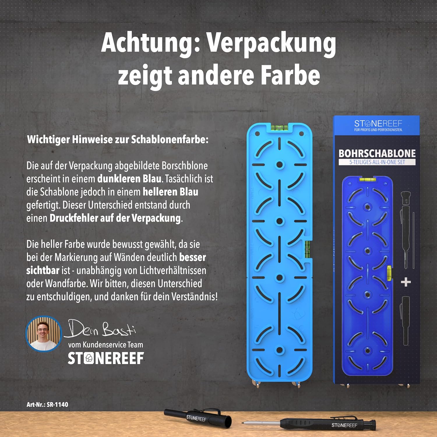 Steckdosen-Bohrschablone für exakte Montage inkl. Tieflochmarker