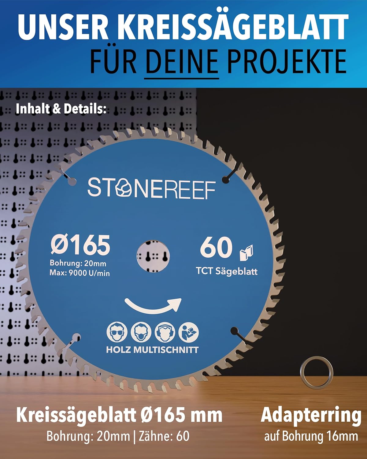 Kreissägeblatt 165x20 für präzise Schnitte