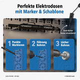 Steckdosen-Bohrschablone für exakte Montage inkl. Tieflochmarker