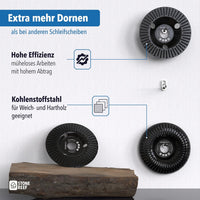 Holz-Schleifscheibe 125mm für schnellen Materialabtrag