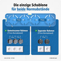 Steckdosen-Bohrschablone für exakte Montage inkl. Tieflochmarker