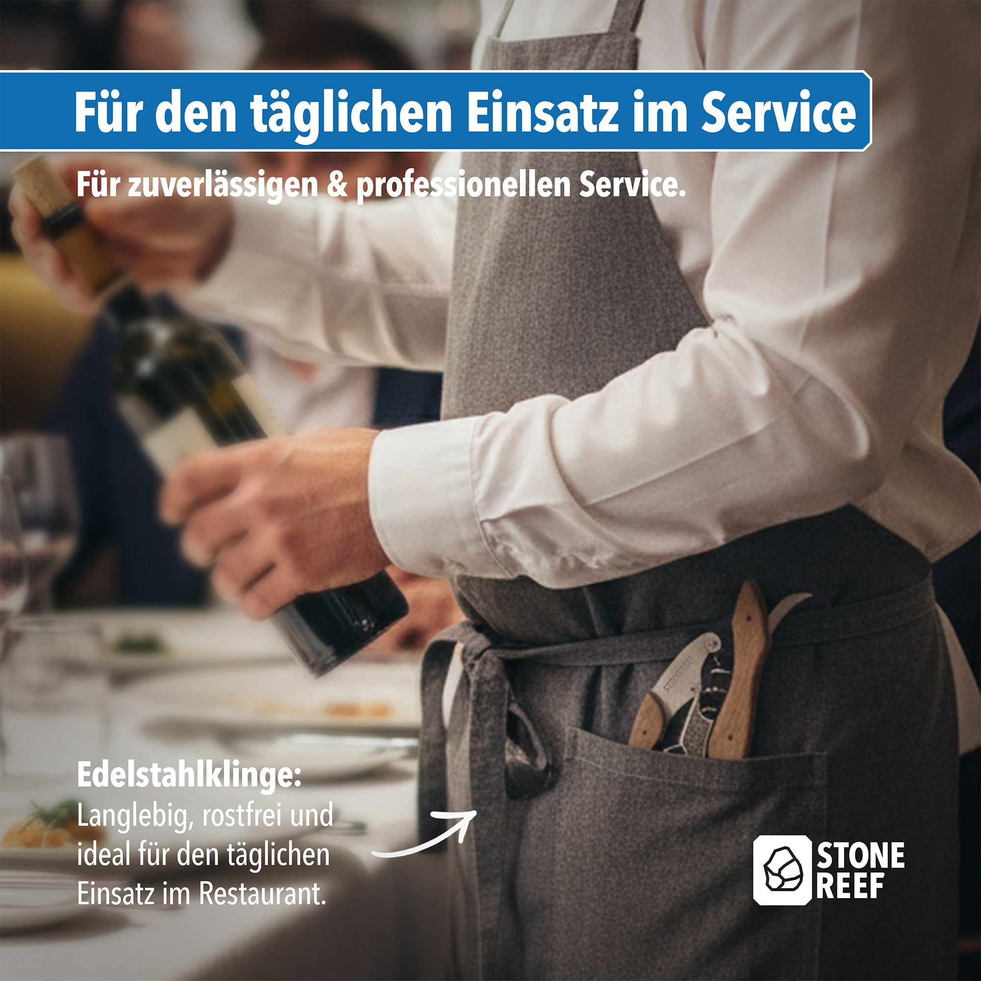 Kellnermesser für müheloses Entkorken