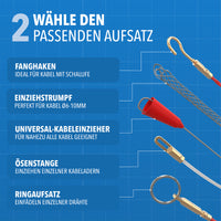 Einziehspirale 50m für reibungsloses Kabelverlegen
