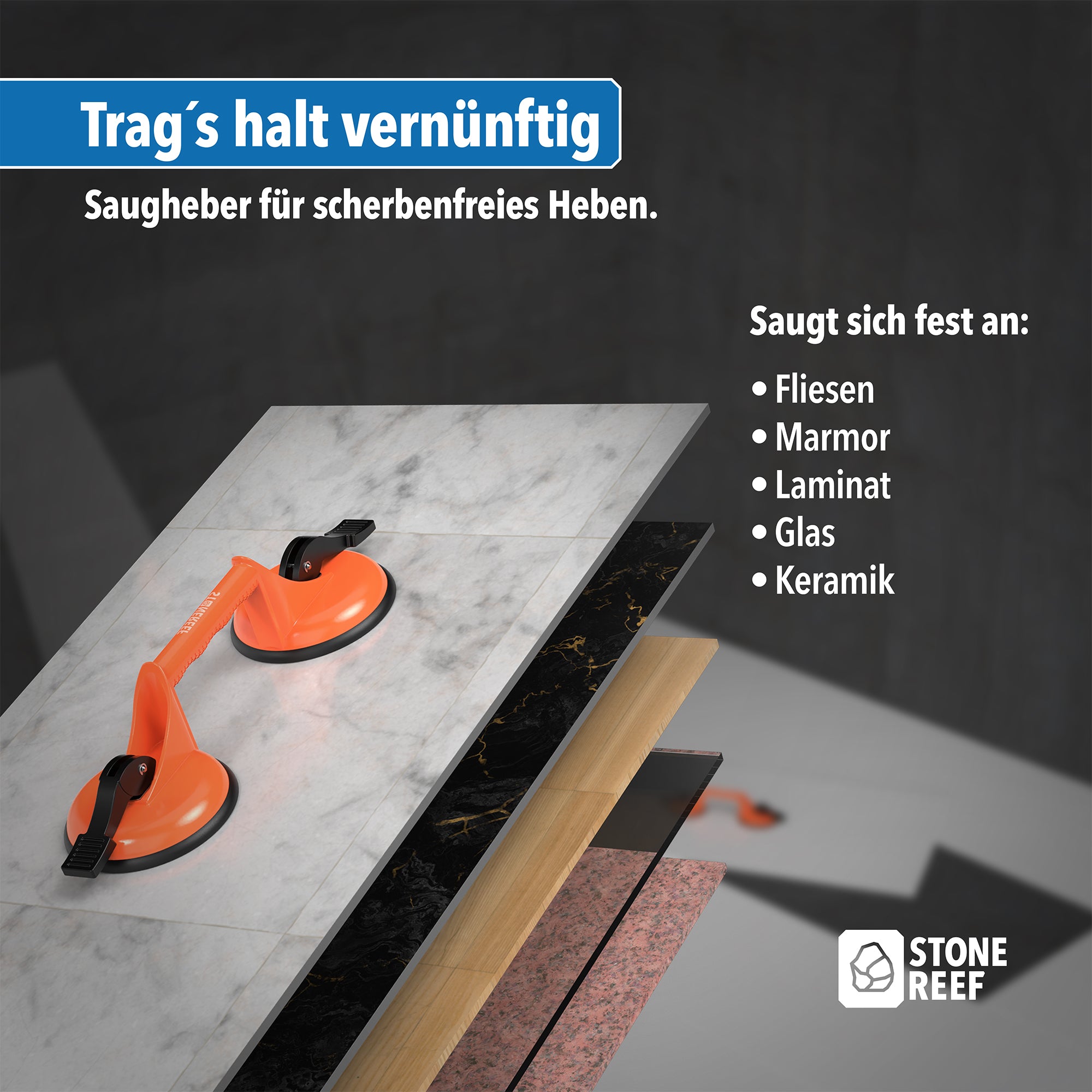 Saugheber Heavy Duty (2er Pack) für sicheres Glasheben