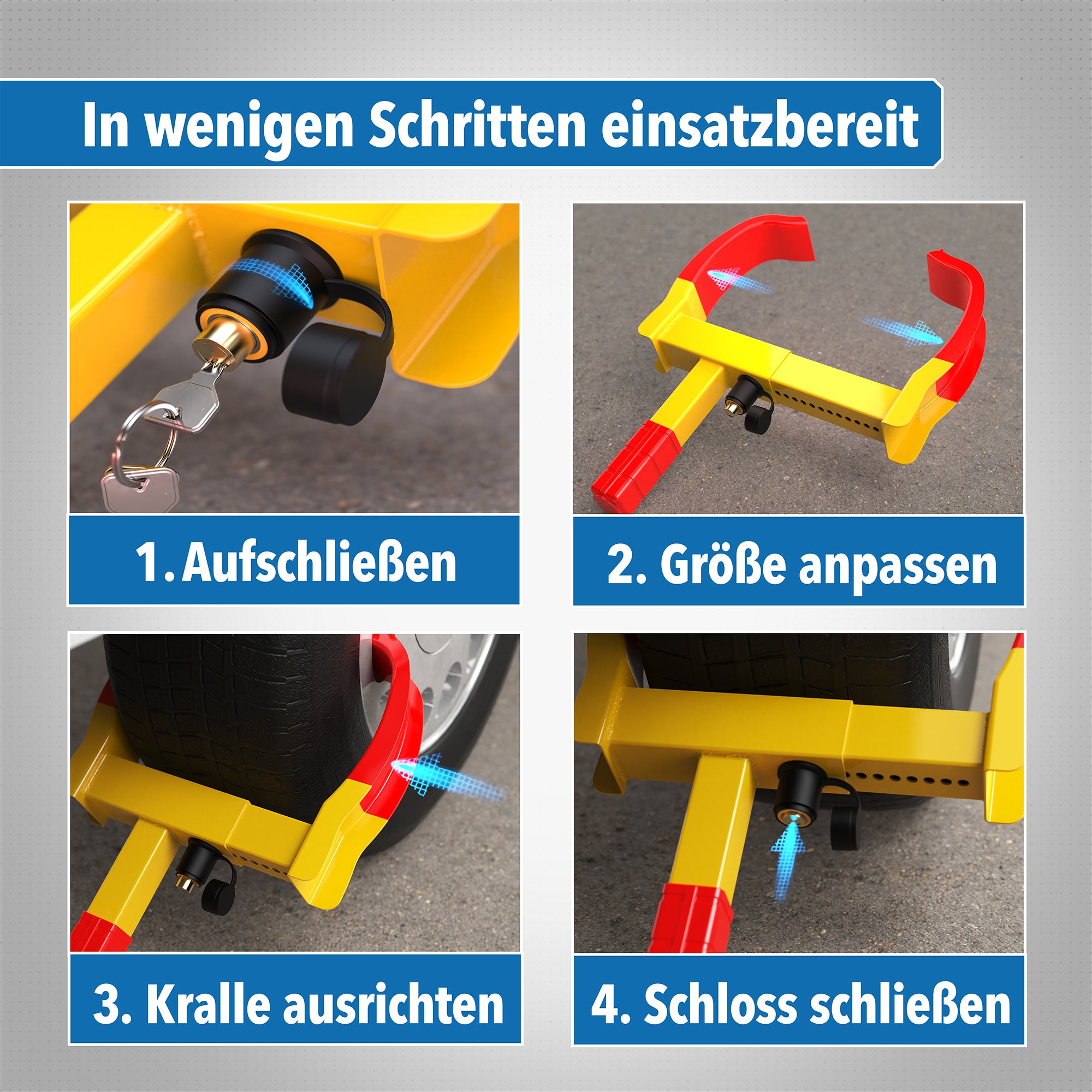 Parkkralle zur sicheren Diebstahlsicherung