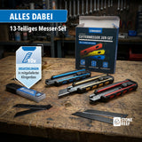 3 Cuttermesser Set für Handwerk, Rigips, Tapete & Karton