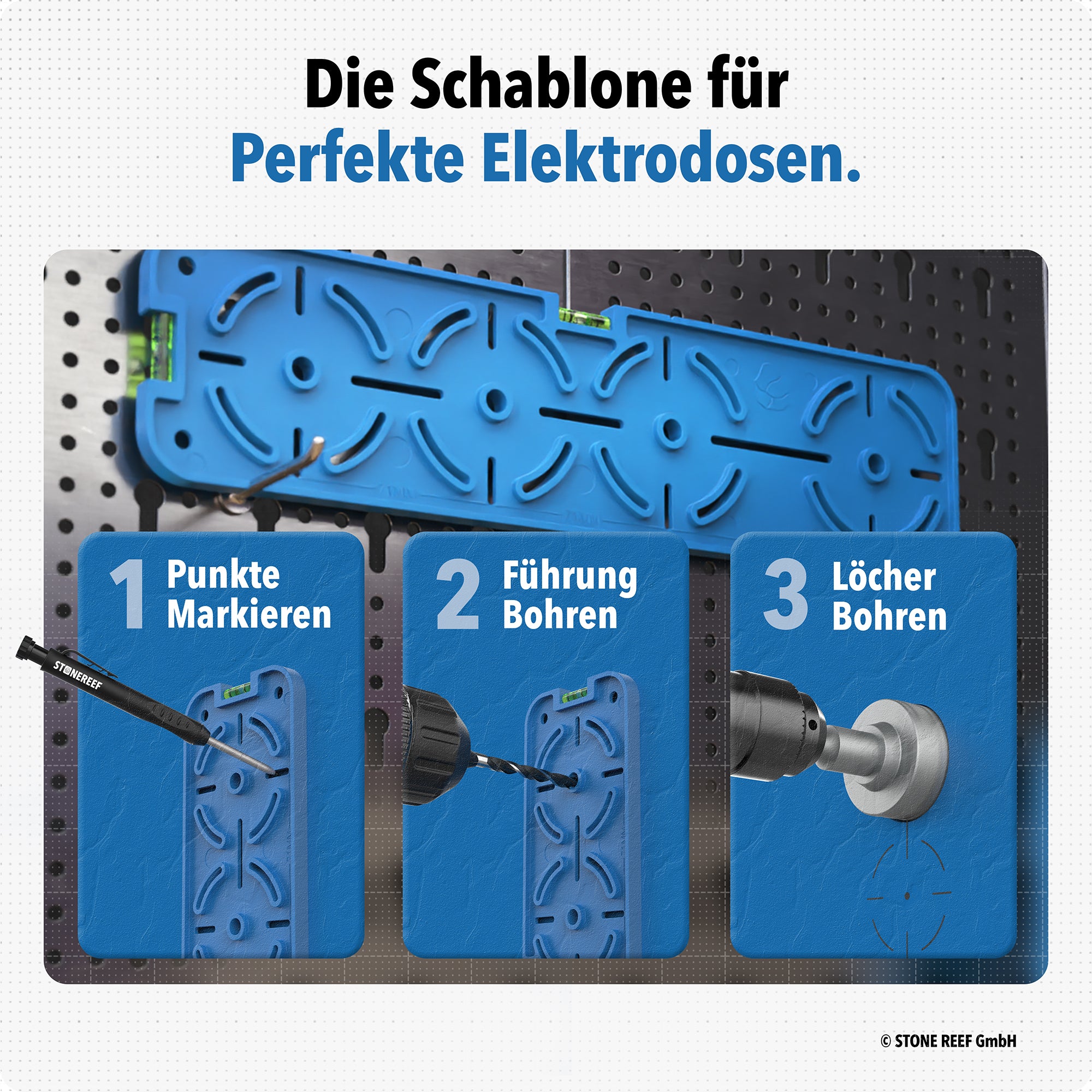 Steckdosen-Bohrschablone für exaktes Montage