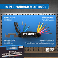 Fahrrad-Multifunktionswerkzeug 16 in 1 zur mühelosen Pannenbehebung