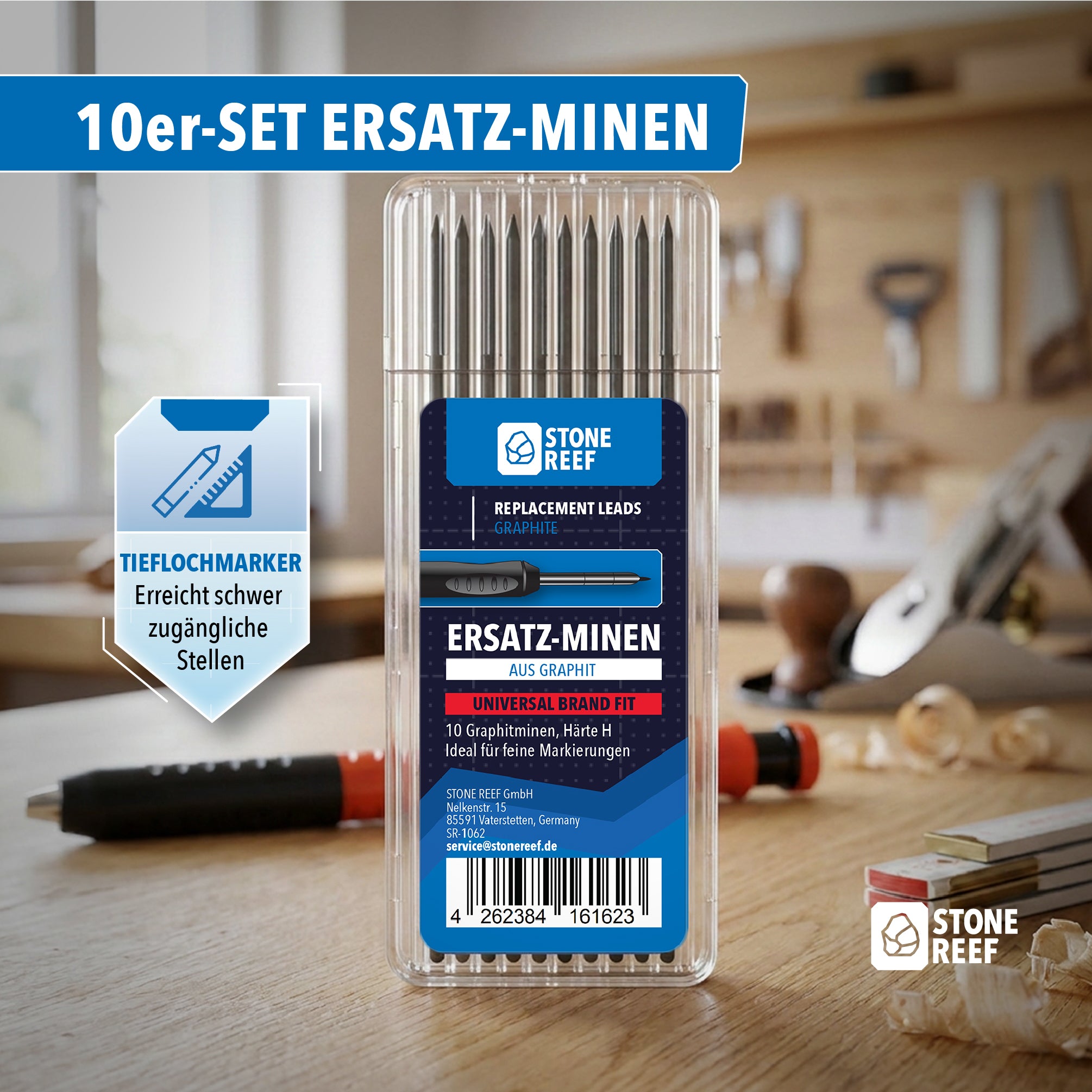 10er Ersatzminen-Set für Tieflochmarker für präzises Anzeichnen