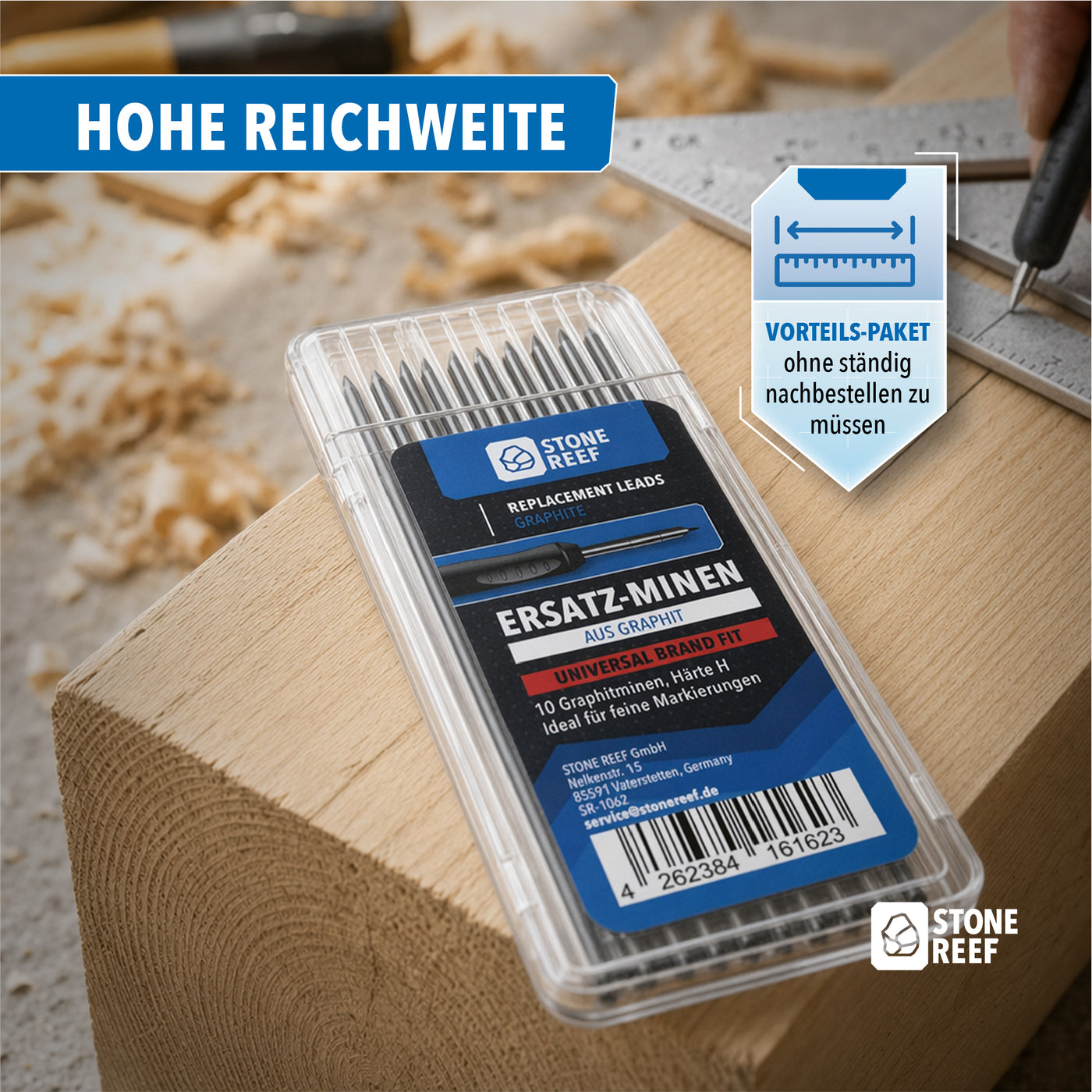 10er Ersatzminen-Set für Tieflochmarker für präzises Anzeichnen