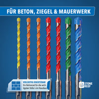 7-teiliges SDS Plus Betonbohrerset Multicolor für schnelle Größenwahl