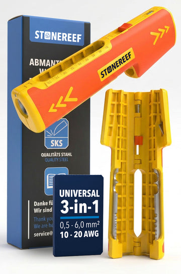 3-in-1 Abisolierzange & Kabel-Abmantler – 0,5–6,0 mm² (10–20 AWG)