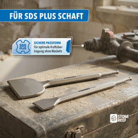 SDS-Plus Fliesenmeißel-Set mit sicherer Schaftpassform für Bohrhammer ohne Wackeln