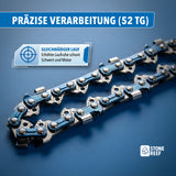 Sägekette 35 cm 3/8" 1,3 mm mit 52 Treibgliedern in Nahaufnahme für gleichmäßigen, materialschonenden Lauf
