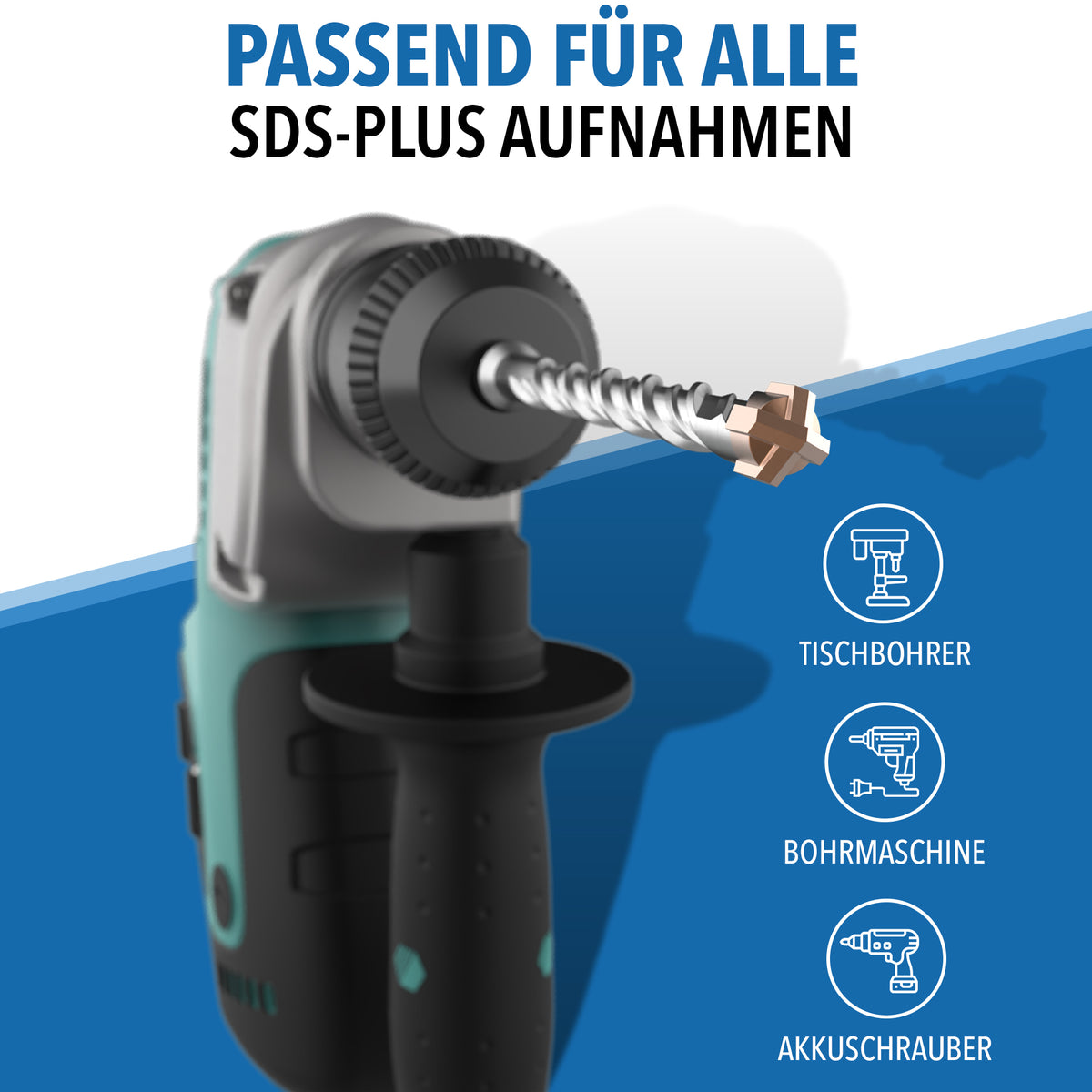 7-tlg. SDS Steinbohrer Set 6–14 mm – Länge 210 mm für präzise Bohrergebnisse