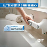 Rutschfester Griffbereich des Haltegriffs sorgt für sicheren Halt in Dusche und Badewanne