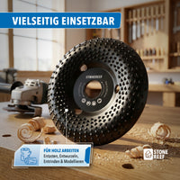 Holz-Schleifscheibe 125mm (hitzebehandelte Oberfläche) für noch effektiveren Materialabtrag