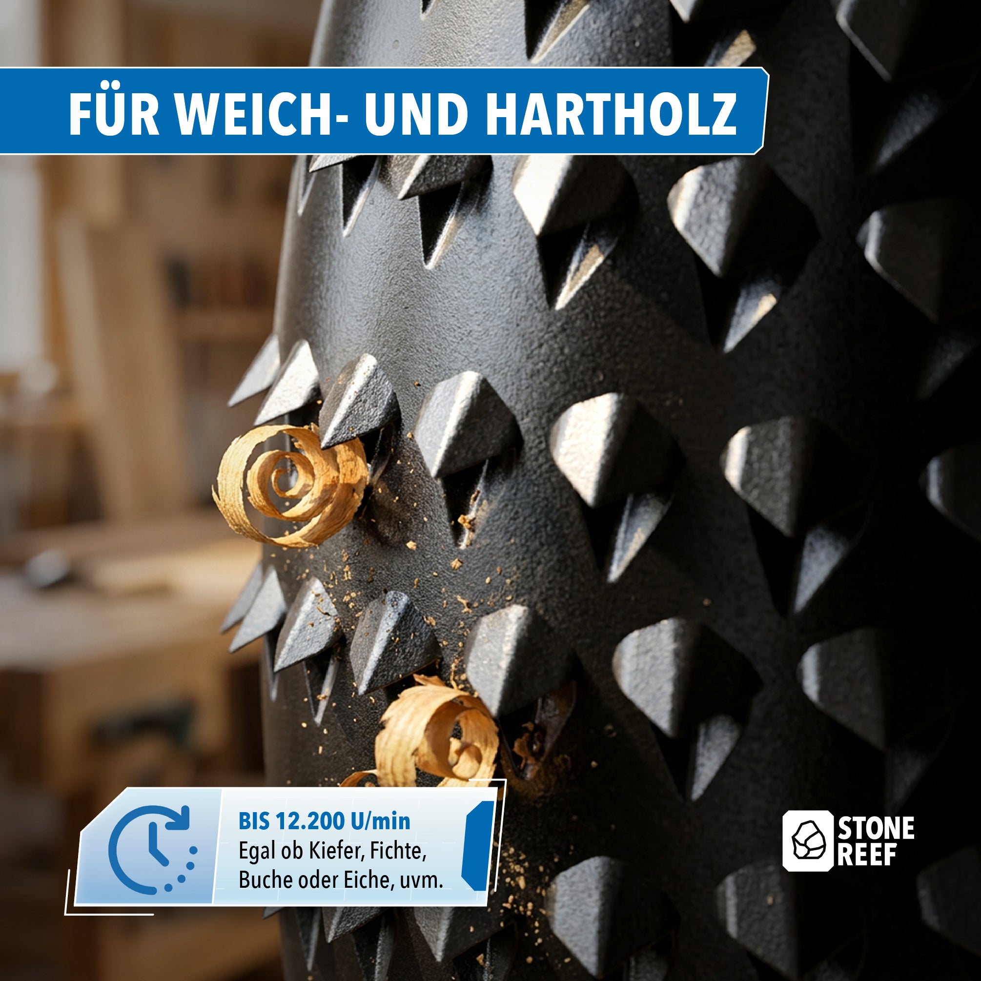 Holz-Schleifscheibe 125mm (hitzebehandelte Oberfläche) für noch effektiveren Materialabtrag
