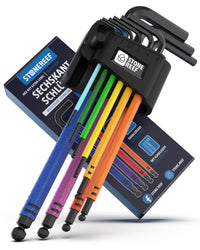 9-teiliges Set extralanger Innensechskantschlüssel Multicolor mit Kugelkopf
