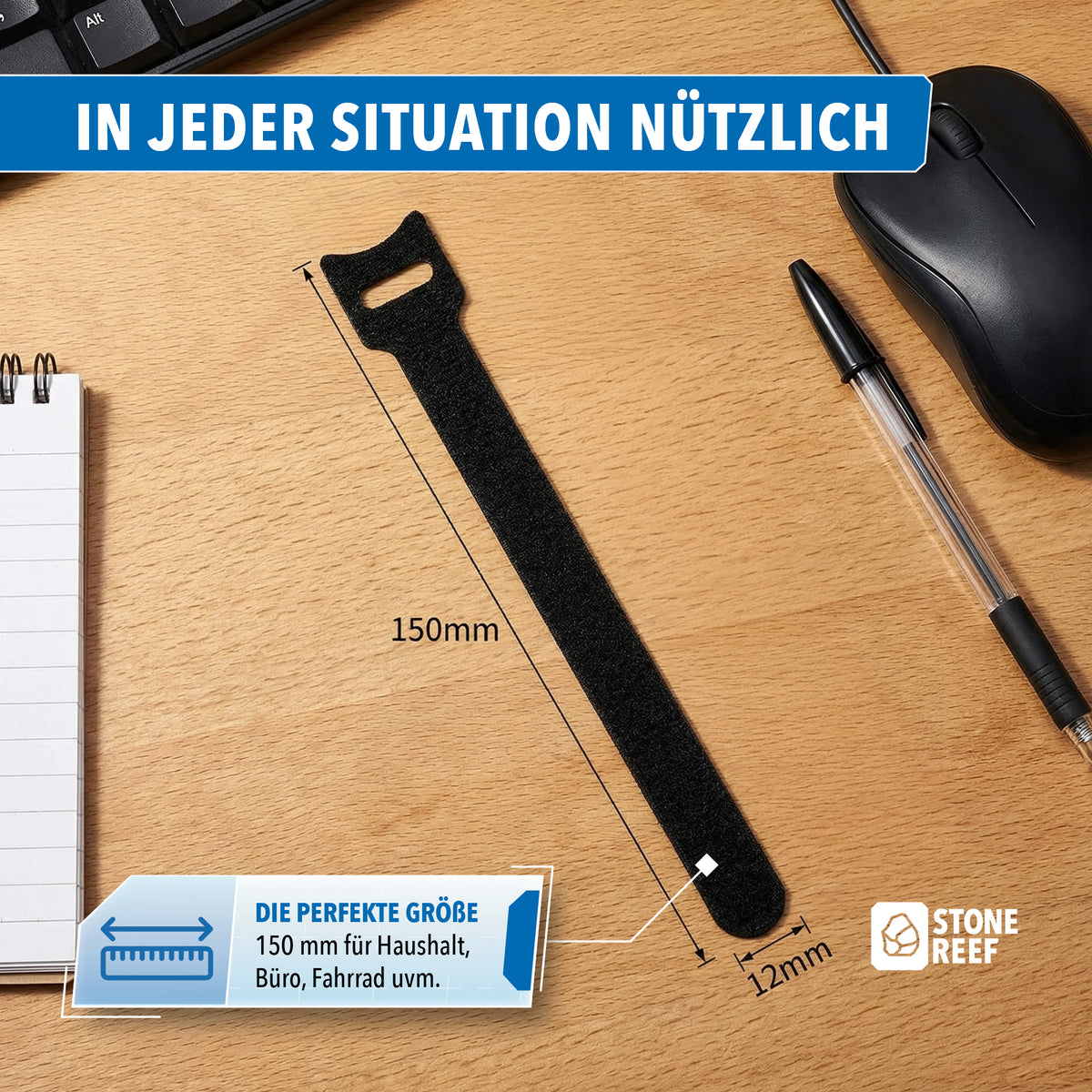 Anwendungsbeispiel der Klett-Kabelbinder bei der Verkabelung von TV-Rack und Serverschrank