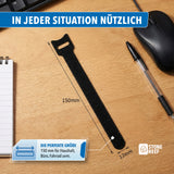 Anwendungsbeispiel der Klett-Kabelbinder bei der Verkabelung von TV-Rack und Serverschrank
