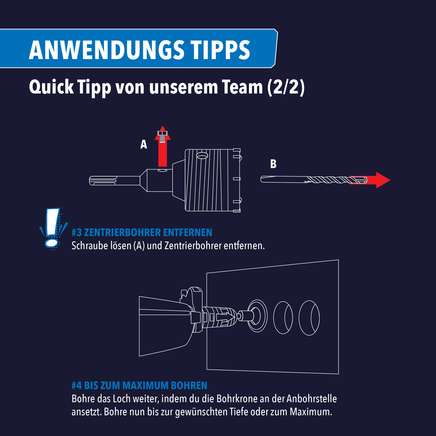 Bohrkrone 82mm Anwendungs Tipps  – STONE REEF