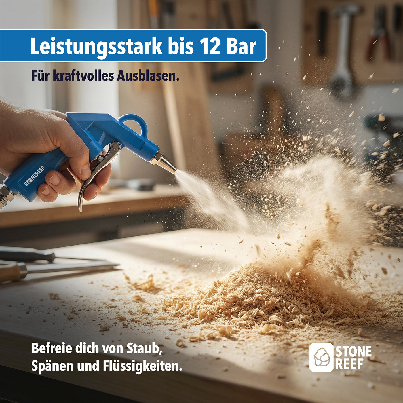 Material und Verarbeitung der Ausblaspistole – STONE REEF