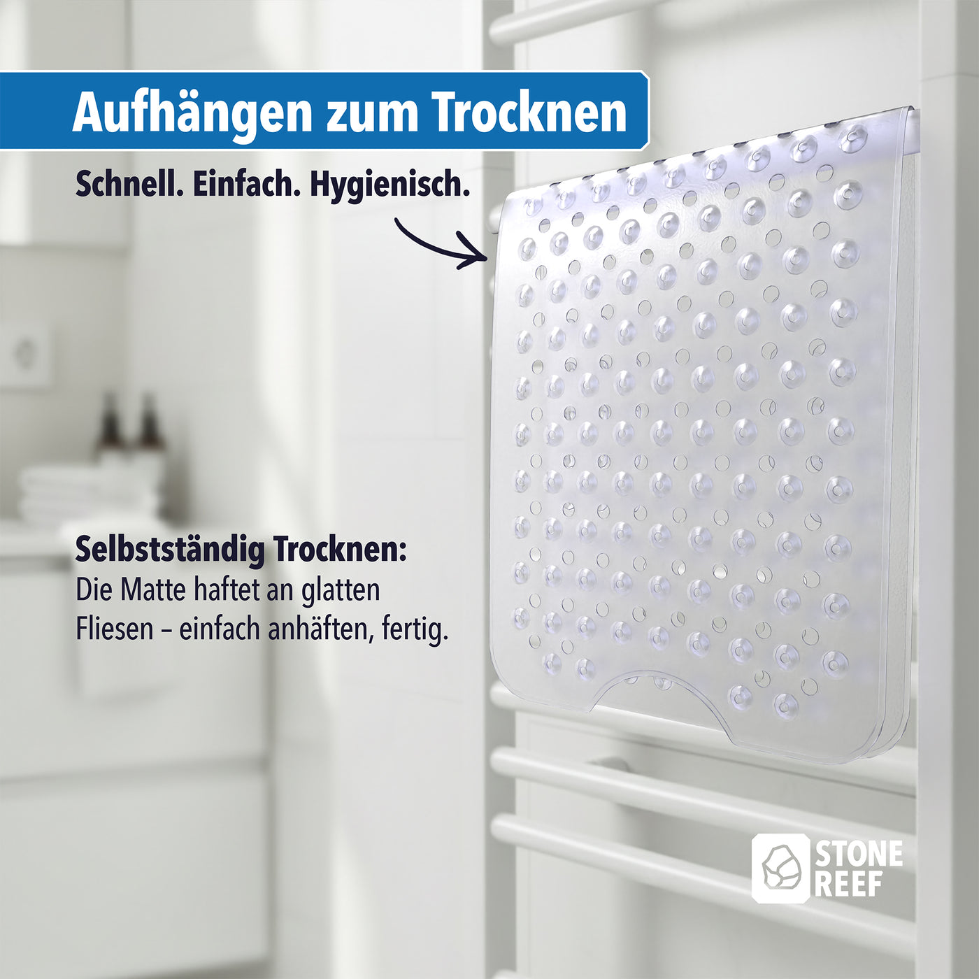 Maße und Abmessungen der Badewannenmatte im Detail – STONE REEF