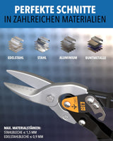 Blechschere mit scharfen, gehärteten Klingen im Detail – STONE REEF