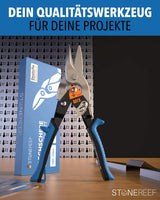Lieferumfang der Blechschere mit Millimeterskala – STONE REEF