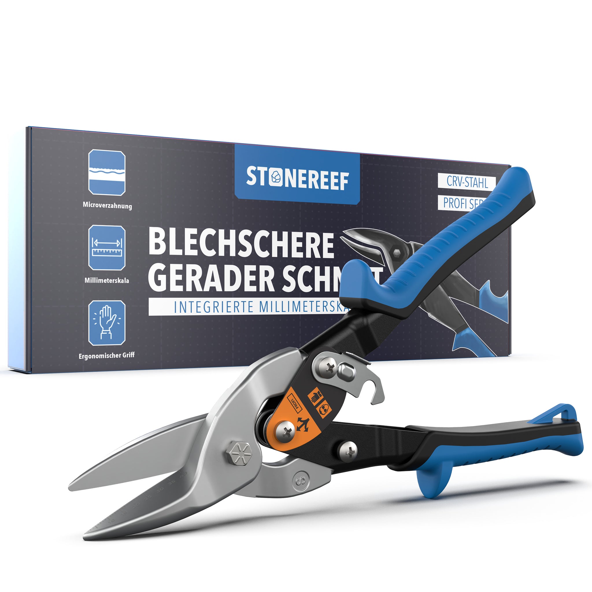 Blechschere mit integrierter Millimeterskala – STONE REEF