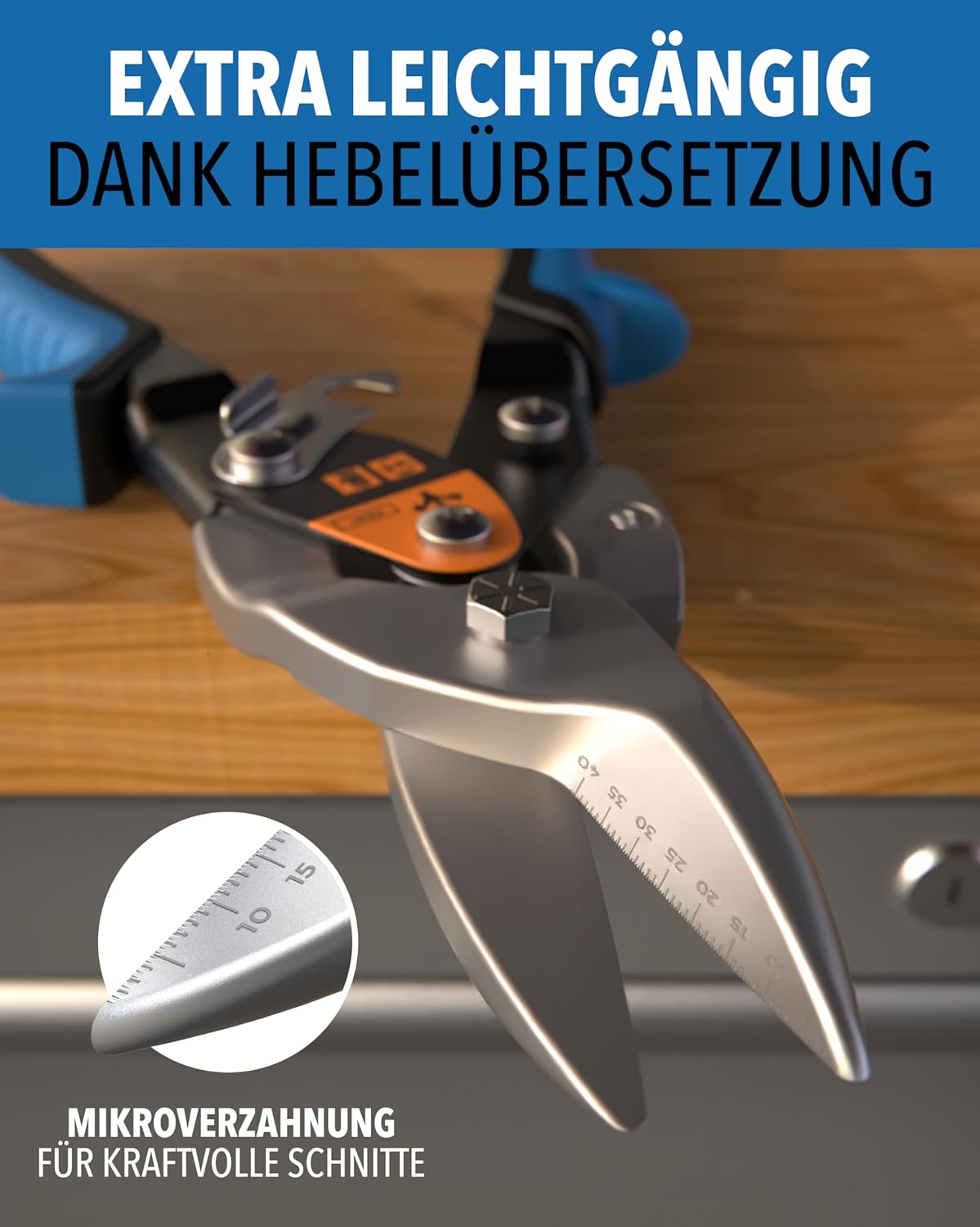 Blechschere Set im Einsatz für präzise Blechschnitte – STONE REEF