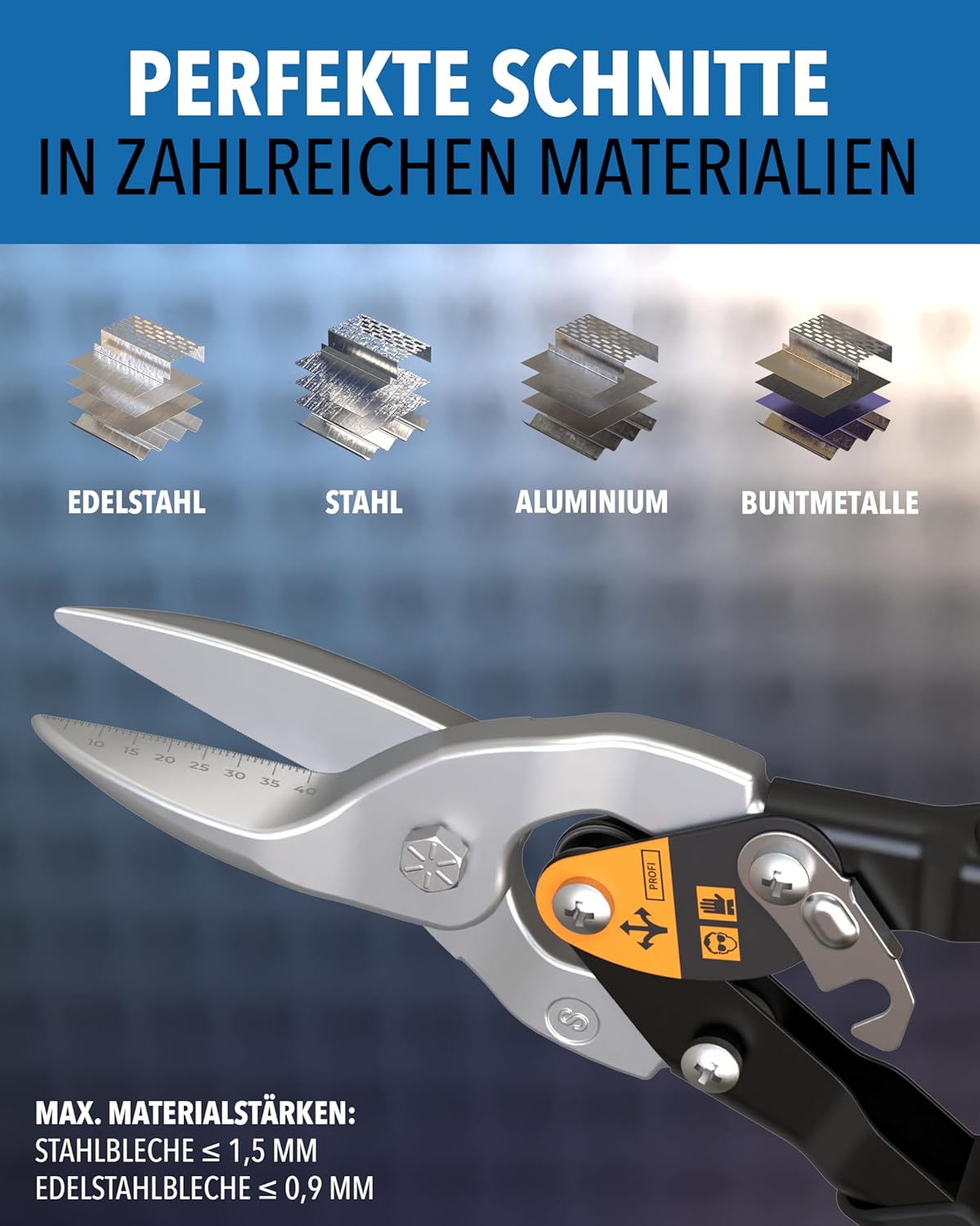 Klingen der Blechscheren im Detail – STONE REEF