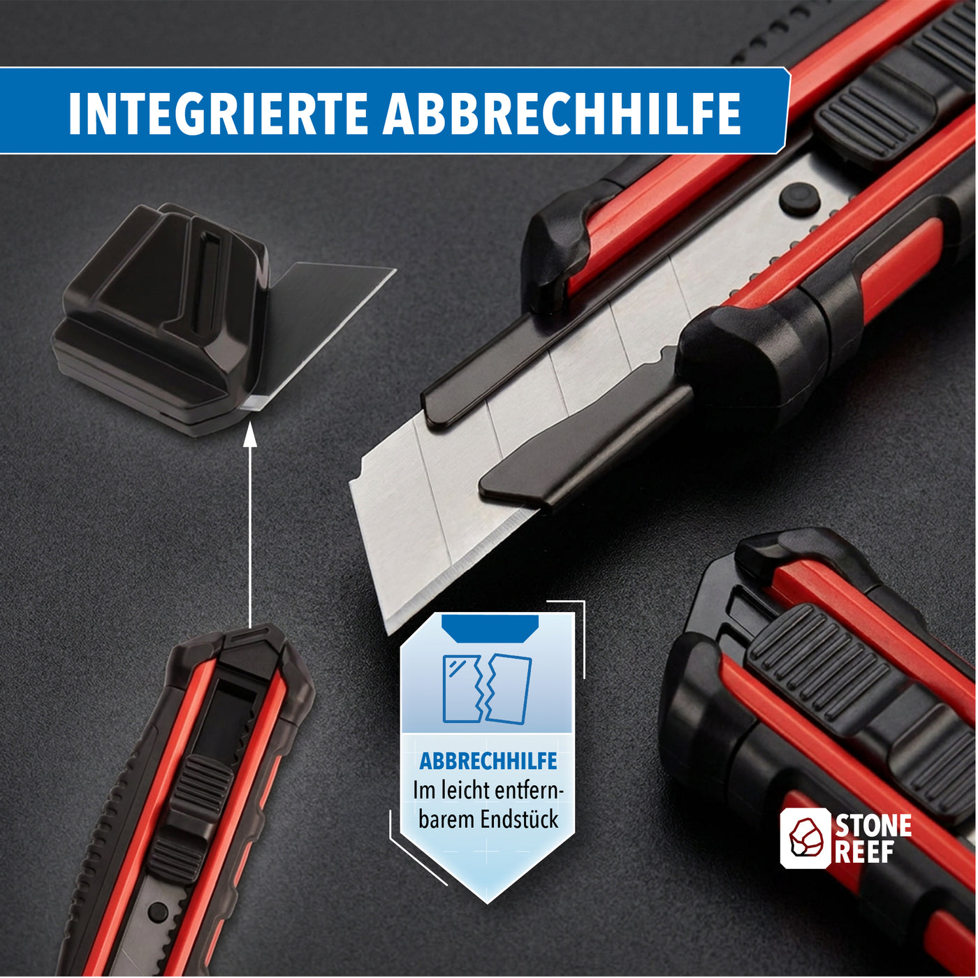Cuttermesser beim Zuschnitt von Rigips – STONE REEF