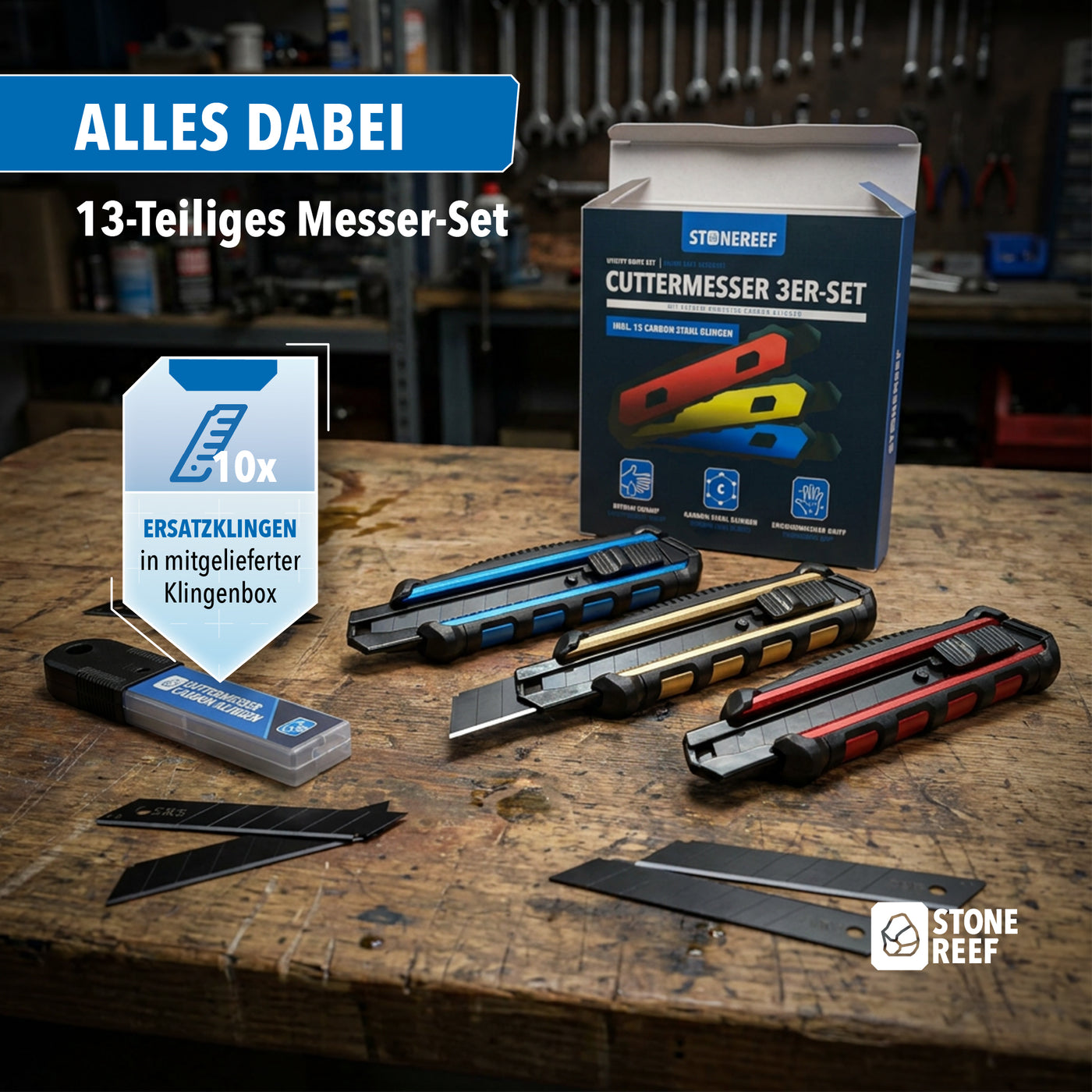 Cuttermesser im Einsatz beim Tapezieren – STONE REEF
