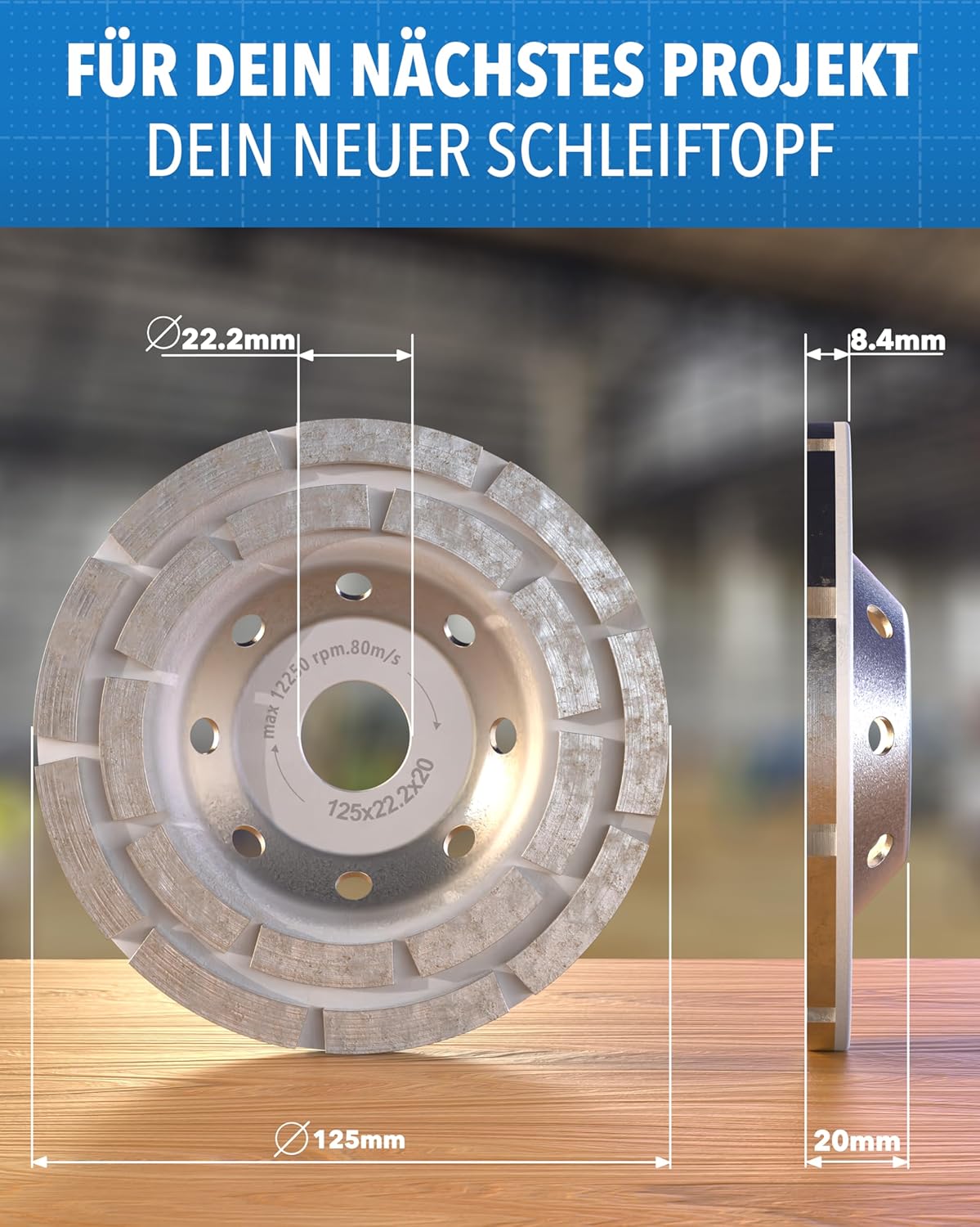 Diamant-Schleiftopf im Einsatz auf Beton und Estrich – STONE REEF