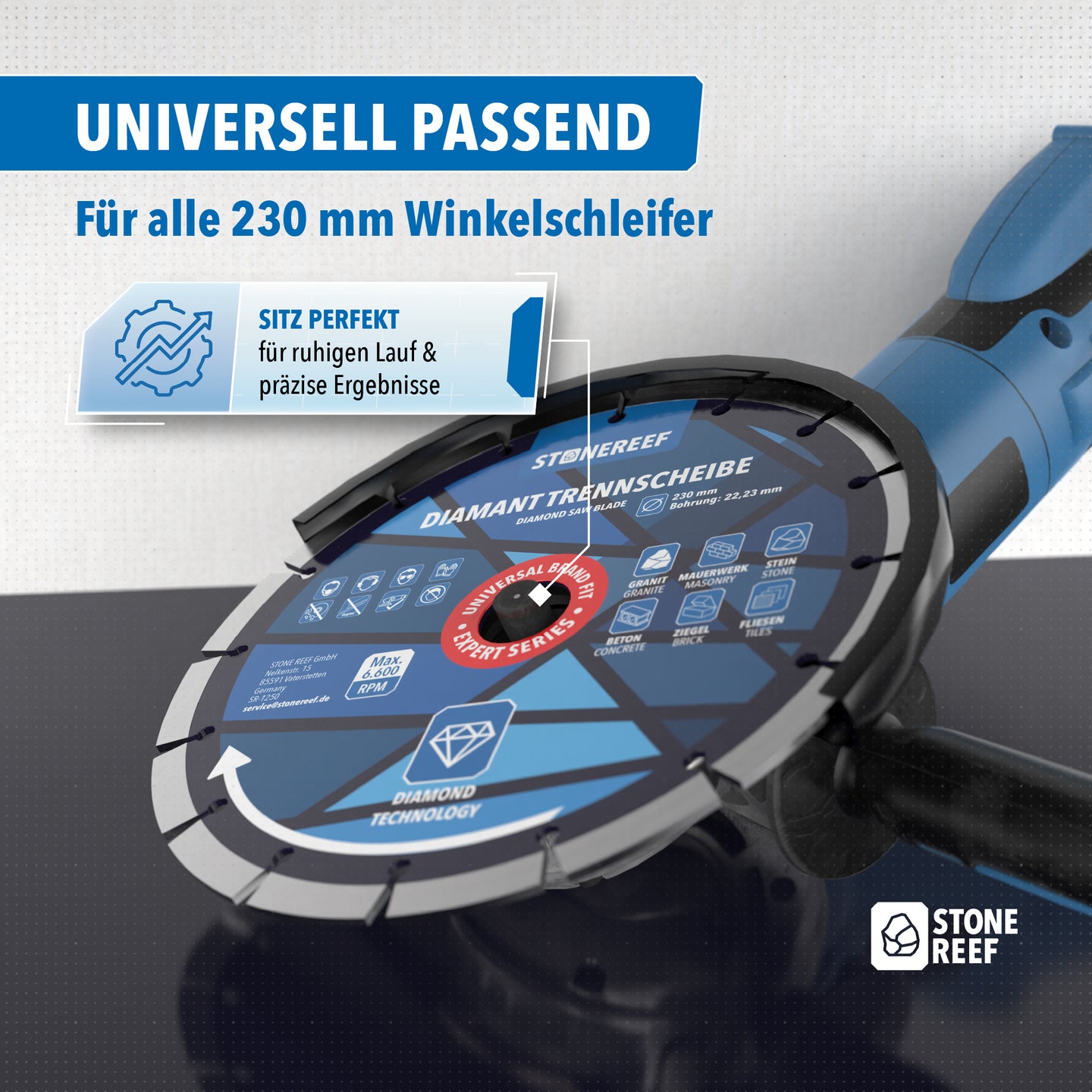 Diamant Trennscheibe beim Schneiden von Stein – STONE REEF