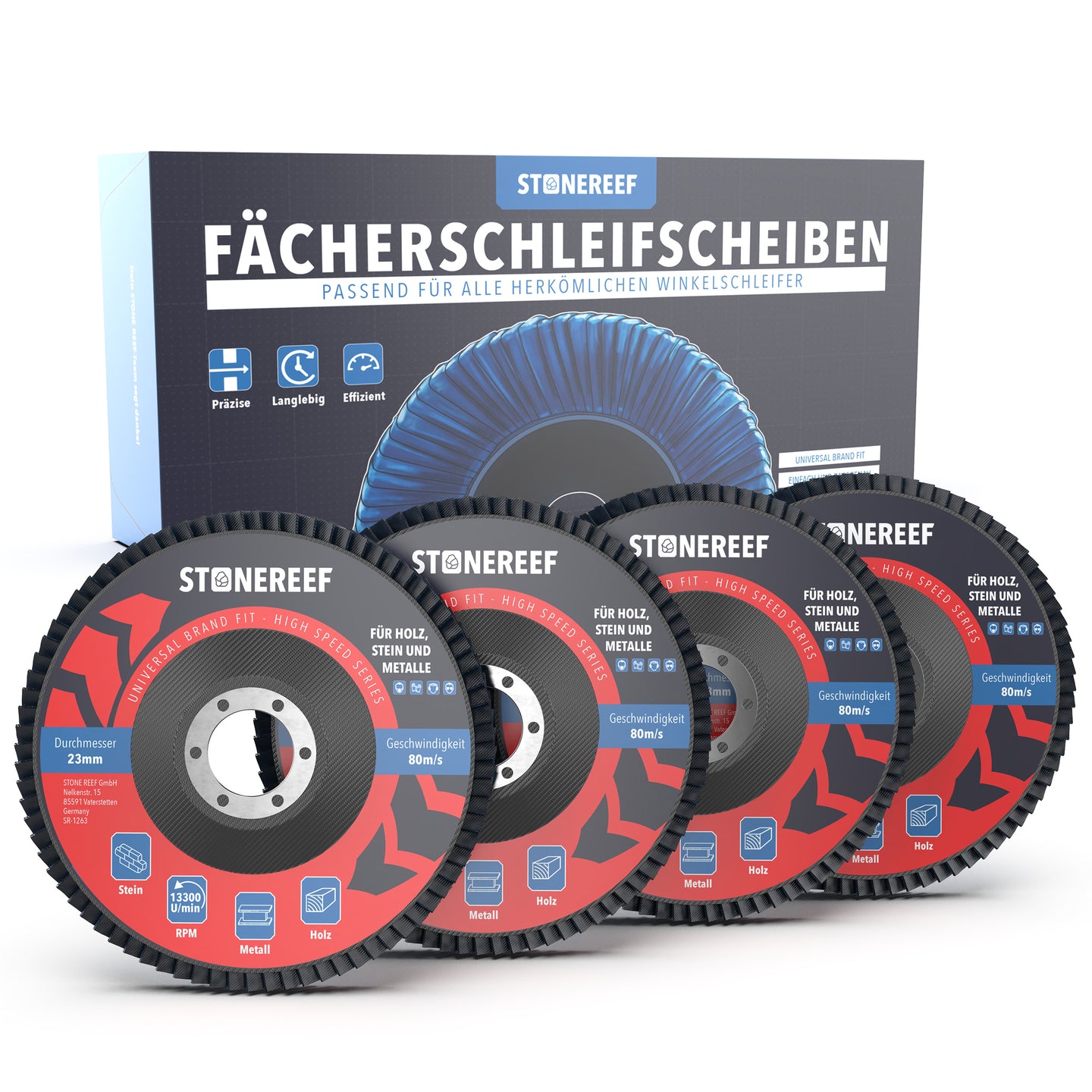Fächerscheiben 4er-Set als Hauptbild für saubere Oberflächen – STONE REEF