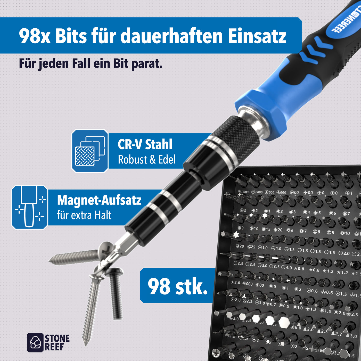 Feinmechaniker Set bei der Reparatur eines elektronischen Geräts im Einsatz – STONE REEF