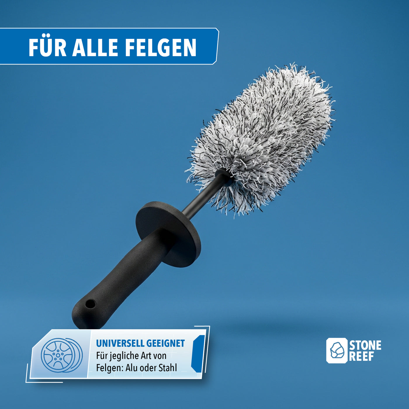 Lieferumfang der Mikrofaser-Felgenbürste – STONE REEF