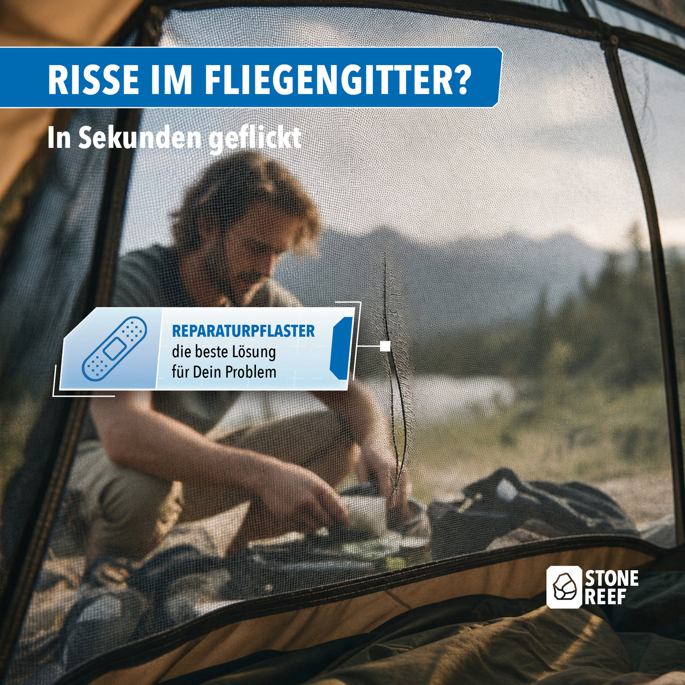 Lieferumfang des Fliegengitter Reparatur Sets – STONE REEF