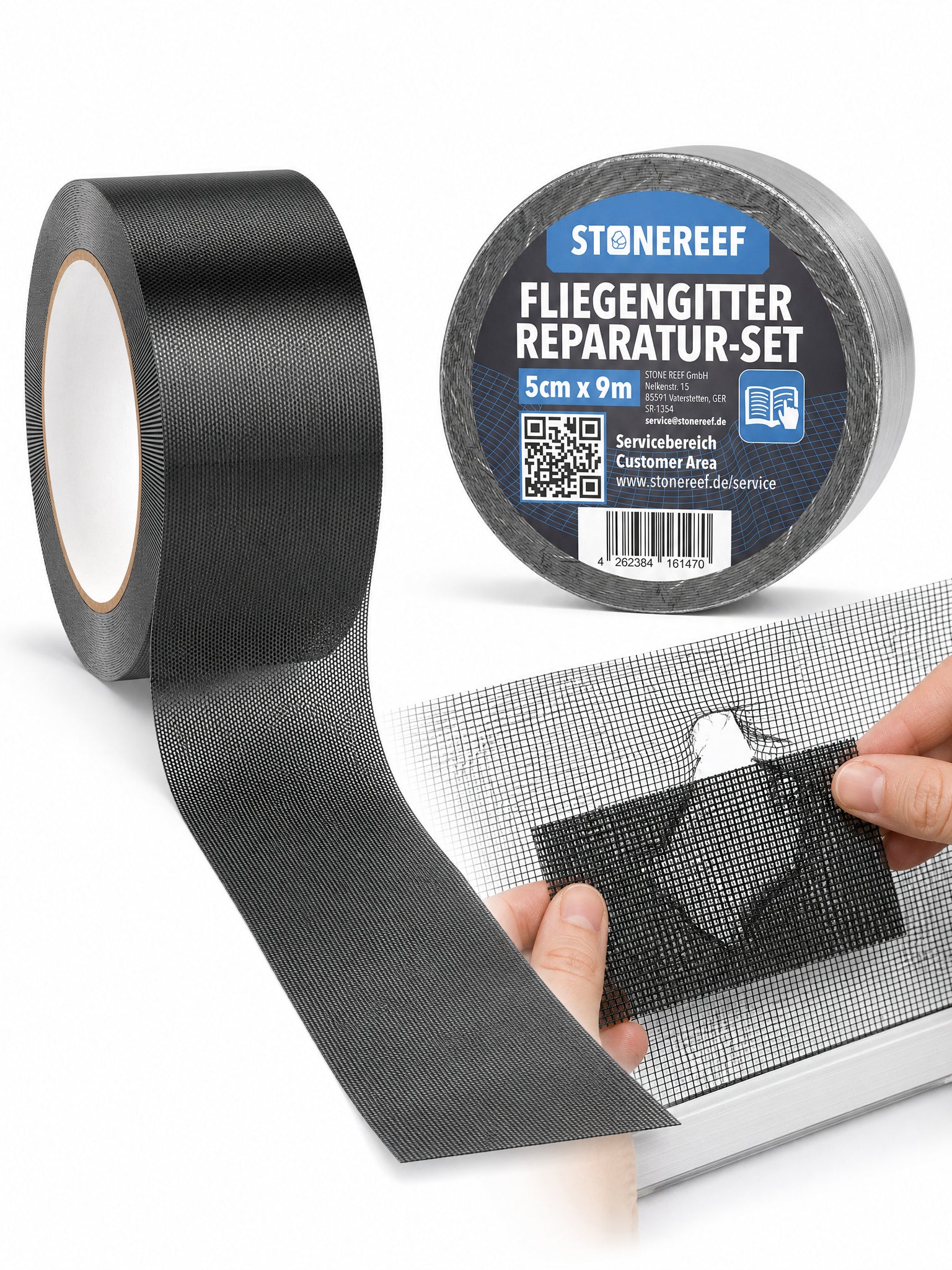 Fliegengitter Reparatur Set mit selbstklebendem Flicken – STONE REEF