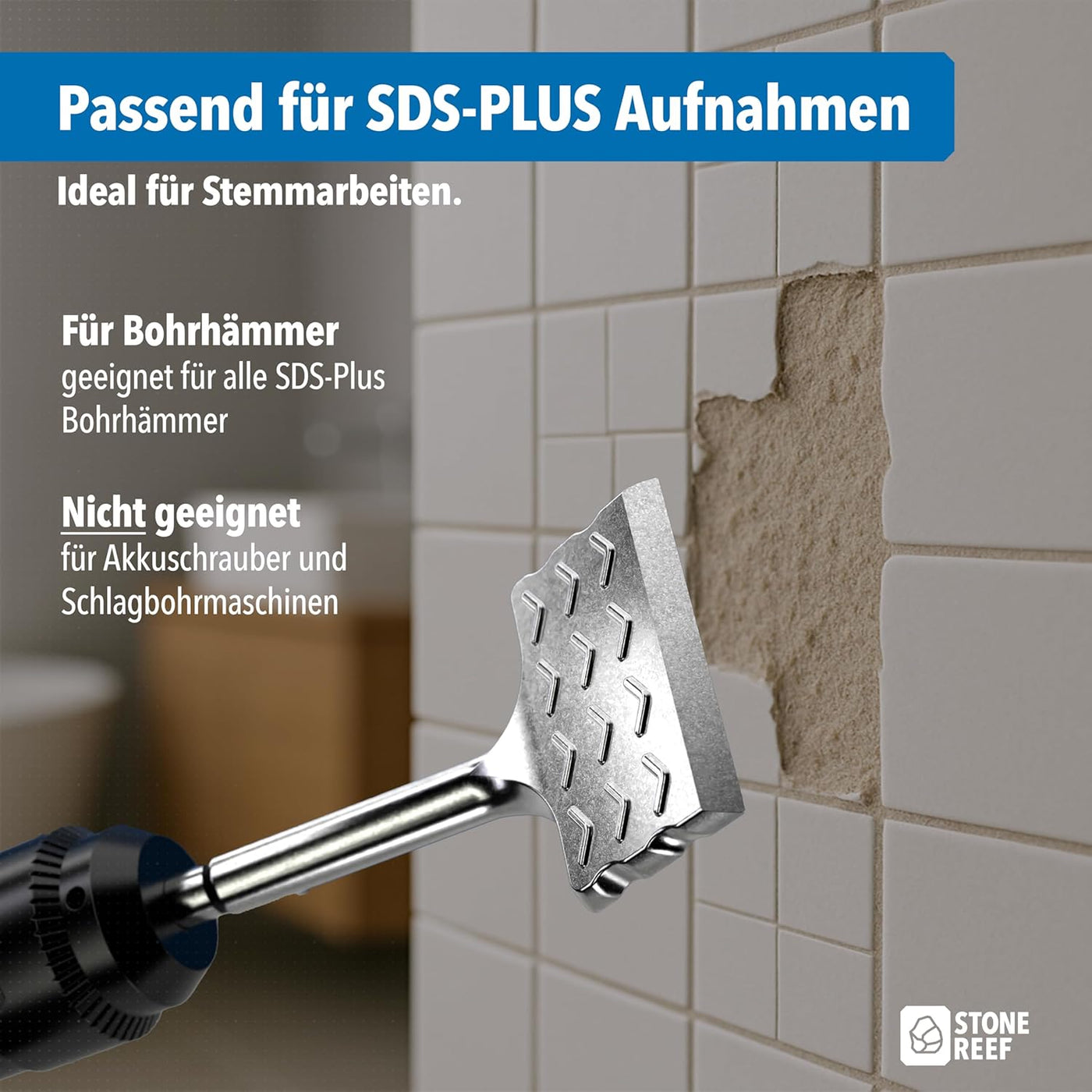 Maße und Abmessungen des Fliesenmeißels im Detail – STONE REEF