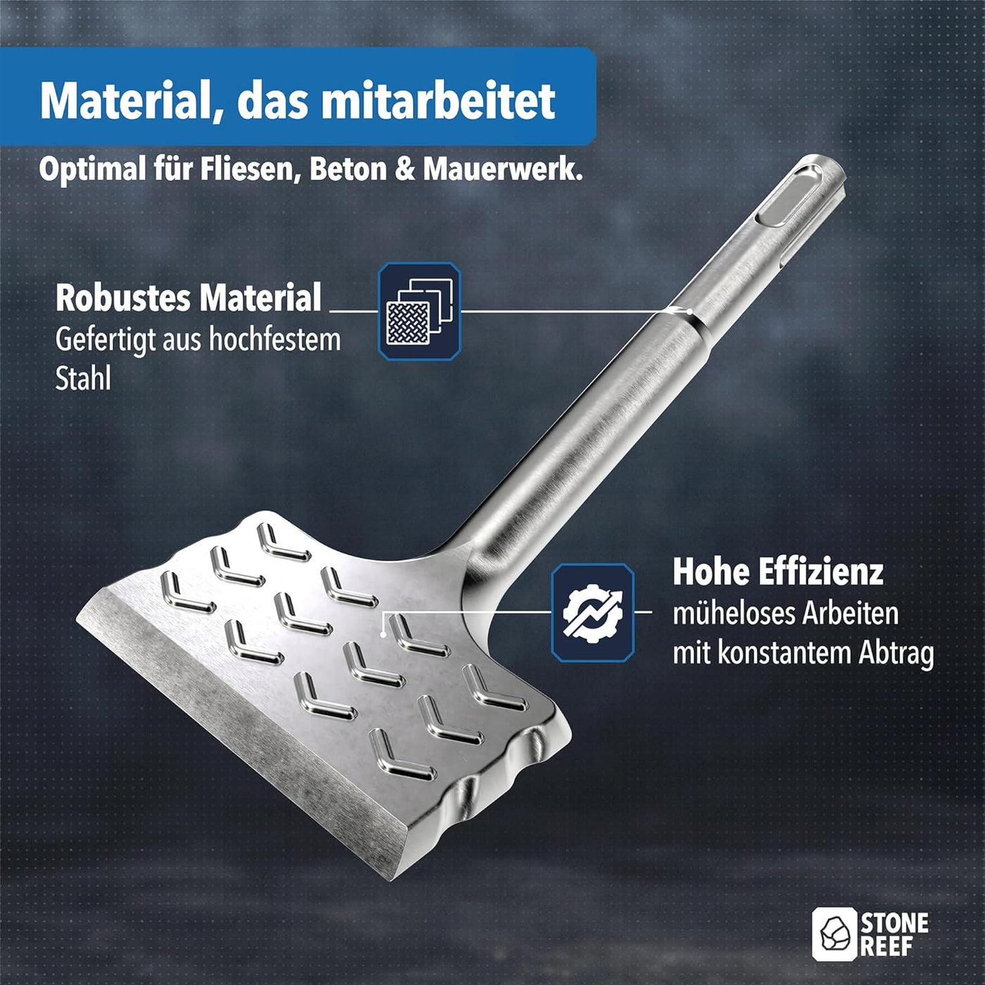 Lieferumfang des Fliesenmeißels im Überblick – STONE REEF